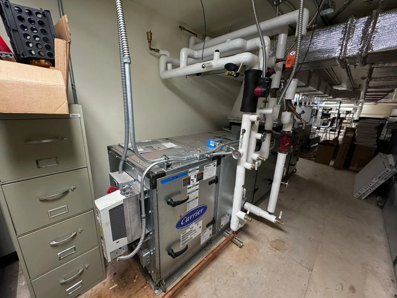 HVAC air handling equipment at Albany High School in Albany, Oregon