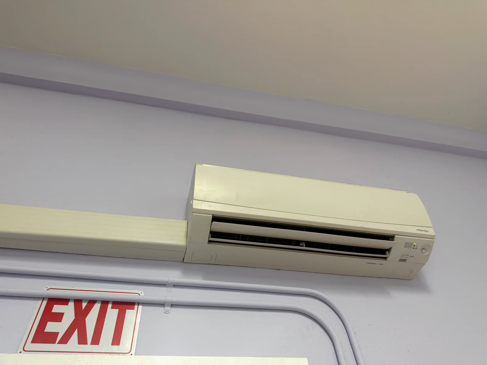 Wall-mounted ductless mini-split indoor unit serviced at VOA Oregon Men's Residential Center